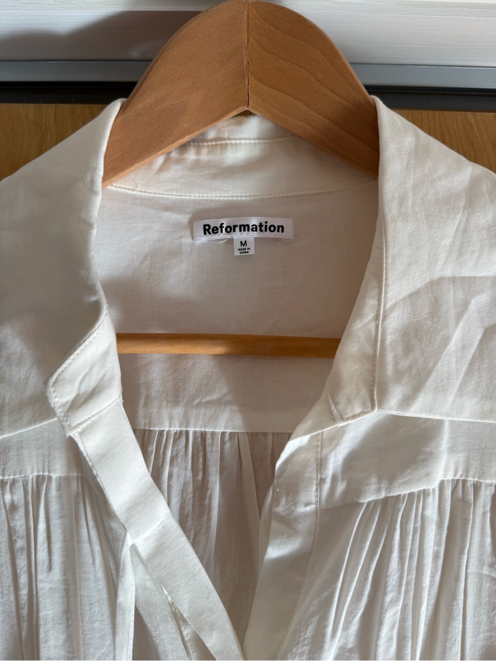 Reformation White Drawstring Waist Blouse - Picture 5 of 7